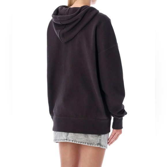 Iconic Isabel marant Miley logo hoodie sweatshirt in faded black size 42 US 10 - Picture 8 of 10